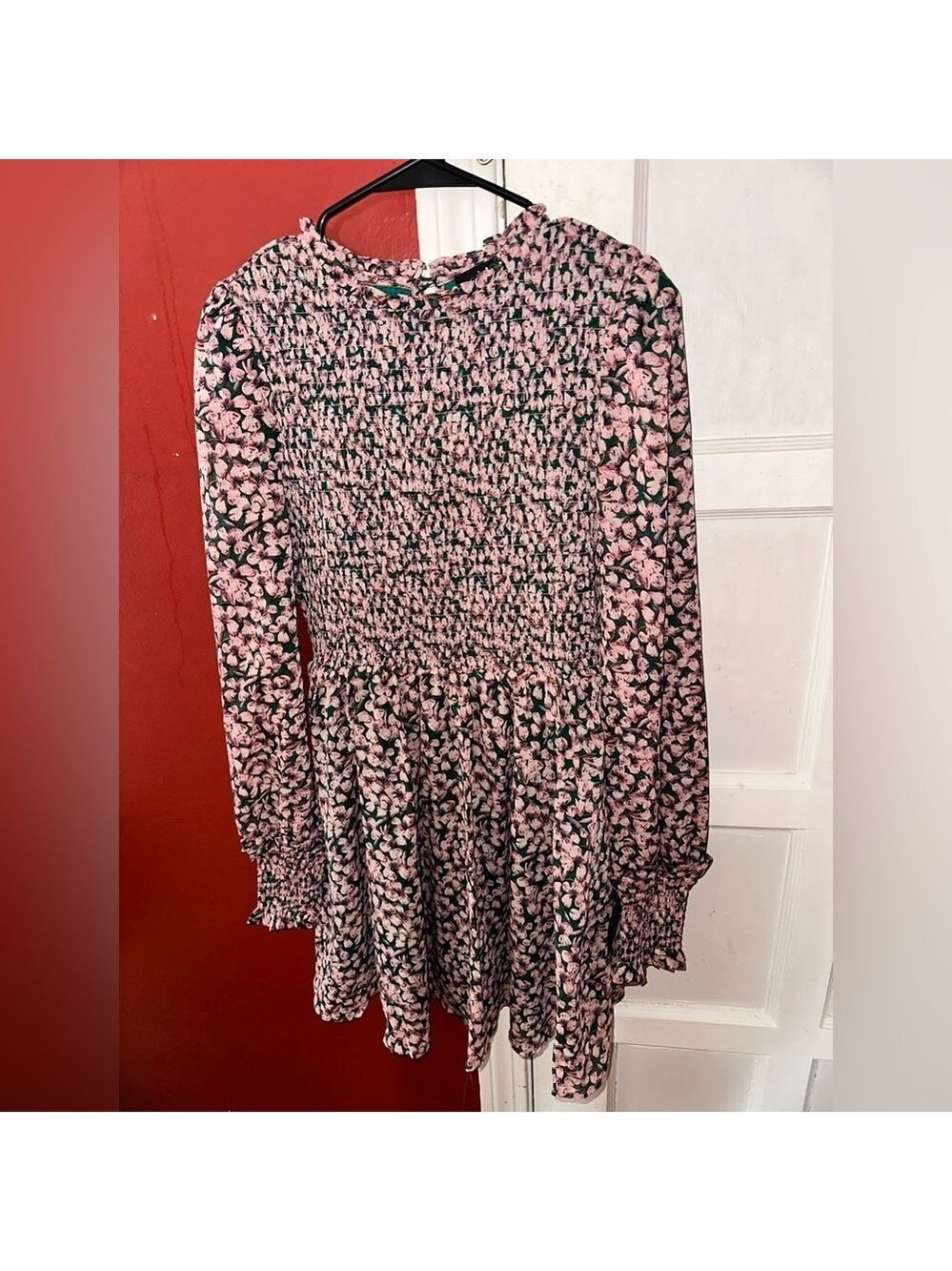 Lulus Floral Forever Green and Pink Floral Print Smocked Skater Dress NWT - Picture 15 of 15